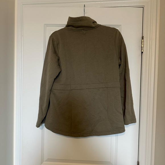 Joe Fresh - Green Zip Sweater with Tailored Waist - Picture 2 of 4